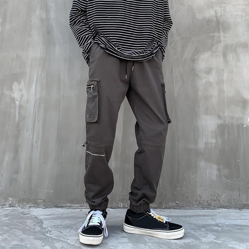 

Men's Pants Pant European And American Street Fashion Solid Color Overalls Trousers Mid Waist Tide Pocket Male Pants1, Army green