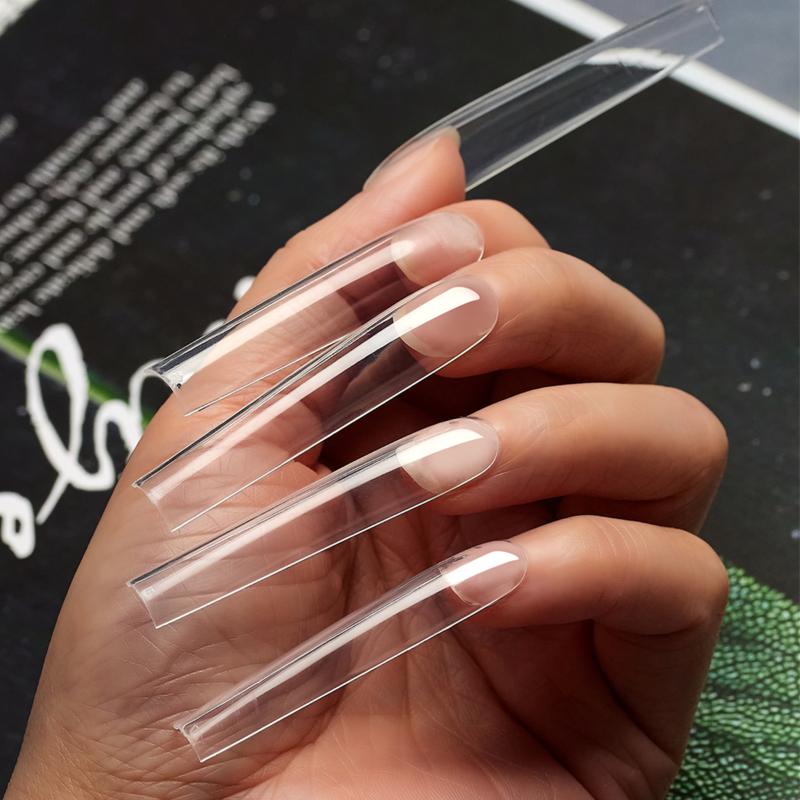 

False Nails Makar504pcs Nail Tips 3XL Long Square Coffin Full Cover Soft Gel Press On Fake Tip Manicure SupplyFalse, 3xl natural nails