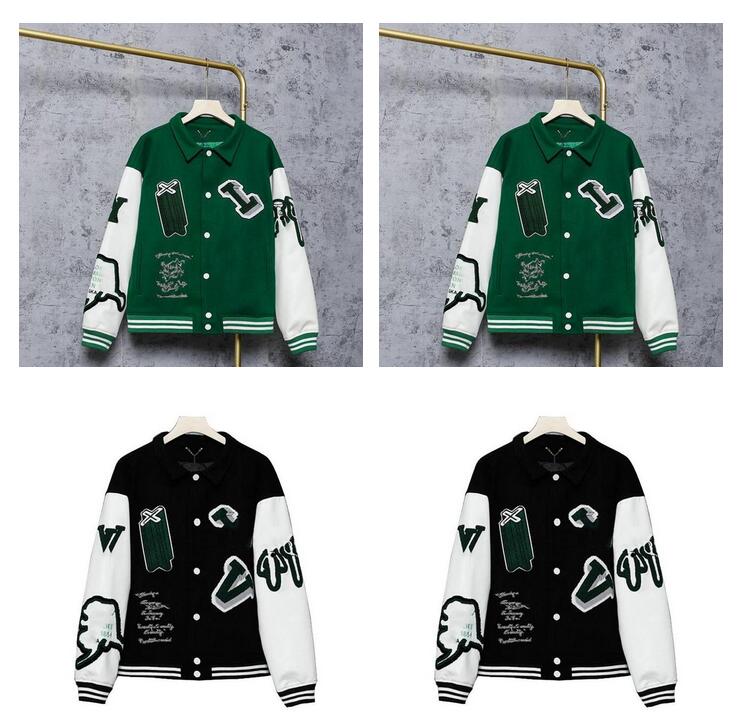 

Flocking Leather sleeves Baseball Coat Uniform Fashion Jacket High Quality Single Breasted Warm Jackets Couples Women Men Varsity Coats Men's Designer Clothing