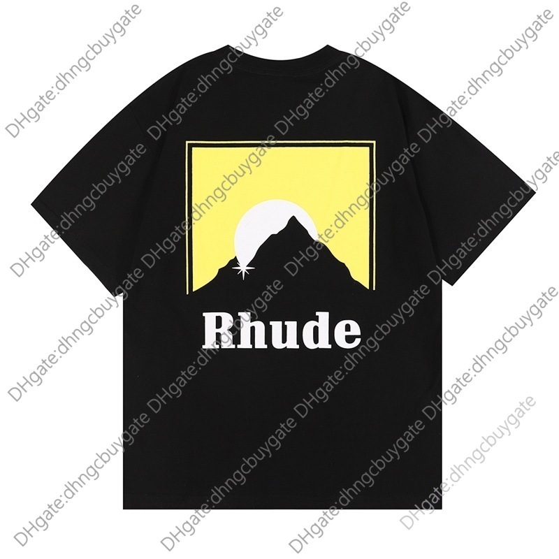 

Shirt Designer Ins American Brand Rhude Classic Prin Men' Large Shor Sleeve T-shir Summer Casual Round Neck Half Tee Brand High Qualiy, White