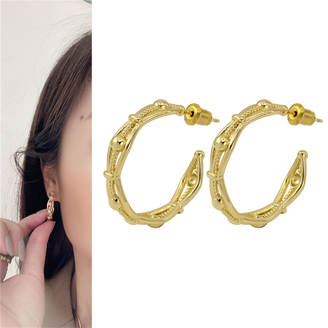 Women's Personality Earrings Ear Hoop Stud Luxury With Designer Charms Circle Gold Love Earring High Quality Return To Heart Christmas Gift