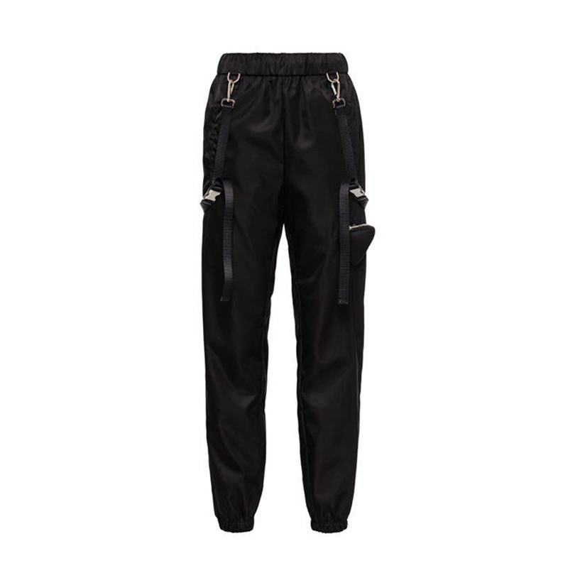 

Nylon Overalls Black Pants Detachable Strap Man Woman Fashion Highstreet FZKZ001