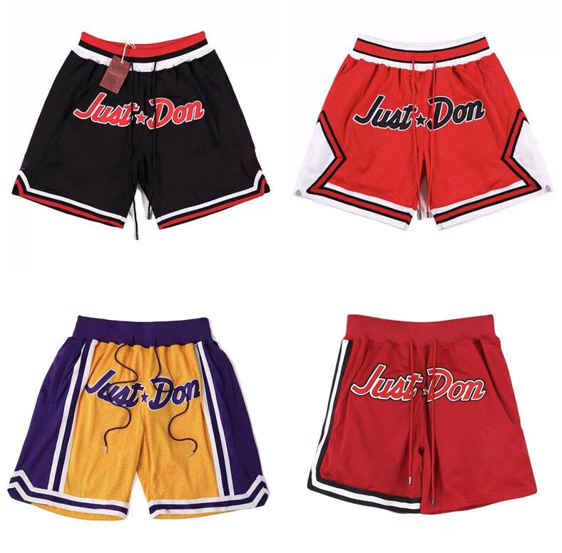 

2022 Stitched Basketball Shorts Mitchell and Ness Retro Just Don Short With Pocket Zipper Sweatpants Men Size -XXXL with 153 style 03, Stitched shorts