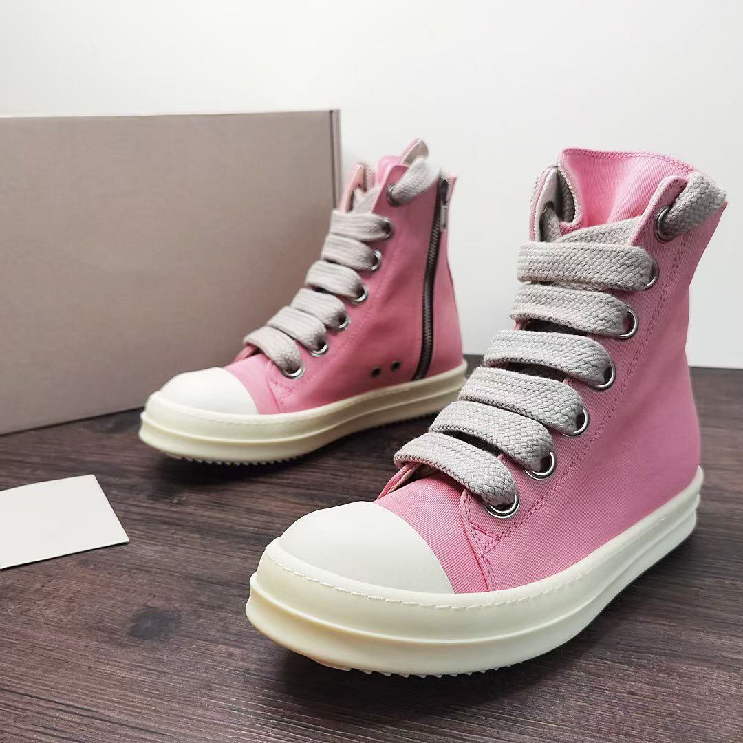 

High Top Quality Jumbo Mage lace Exclusive Pink Canvas Boot Hip Hop Trainers Rock Street Lux Unisex Booties, Customize