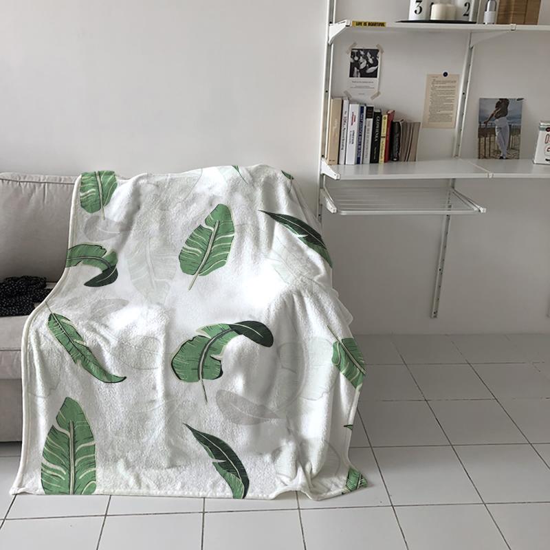 

Blankets Bedroom Warm Palm Leaf Banana Green Sofa Throw Childrens Baby Soft Airplane Portable Blanket