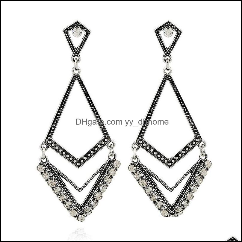 

Dangle Chandelier Earrings Jewelry Sier Drop For Women Girl Vintage Tibetan Geometry Hollow And Fashion Wholesale - 0816Wh Delivery 2021 O