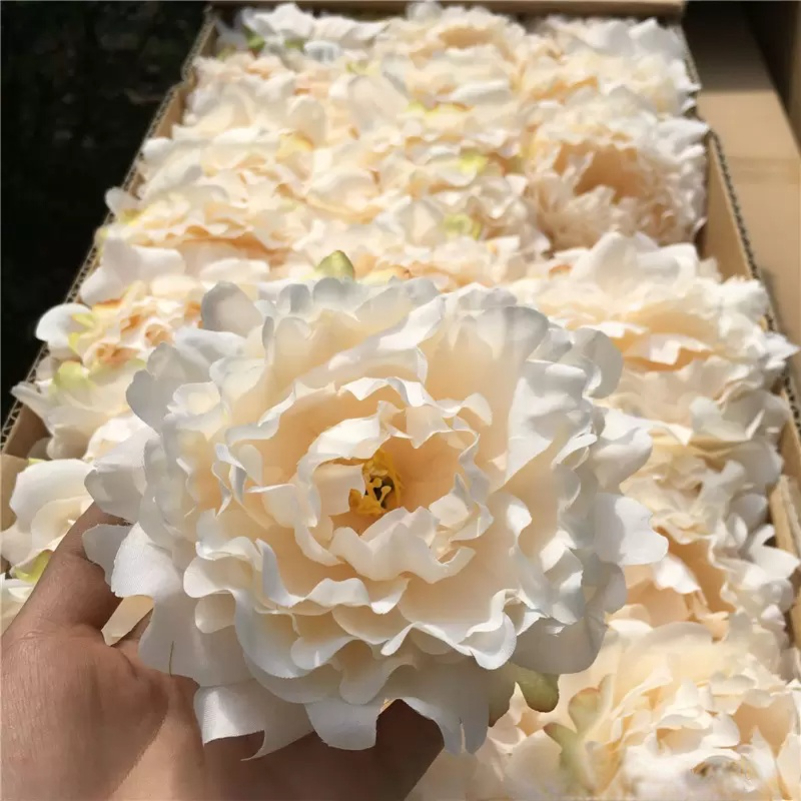 

High Quality 50PCS Silk Peony Flower Heads Wedding Party Decoration Artificial Simulation Silk Peony Camellia Rose Flower Wedding Decoration, Emerald green