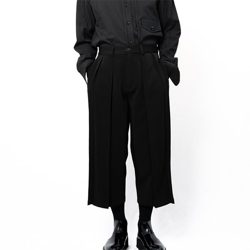 

Men's Pants Casual Black Simple Straight Tube Wide Leg Loose Skirt Classic Pleated