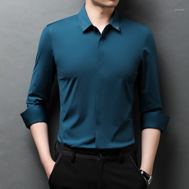 

Men's Dress Shirts Shirt Long Sleeve Spring And Autumn Business Slim Casual Youth Work Professional Fashion Top, Black