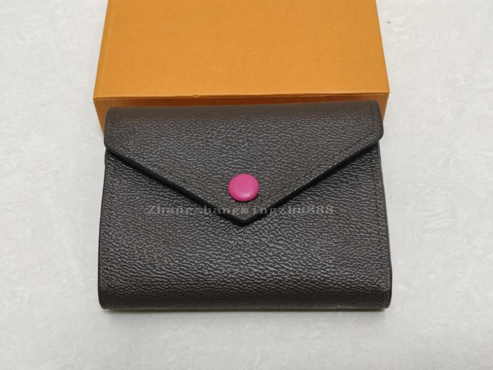 

Women Wallet Multicolor Clutch Designers Short Wallets High Quality Lady Card holder Fashion mini zipper coin purse 10color With Box, No box