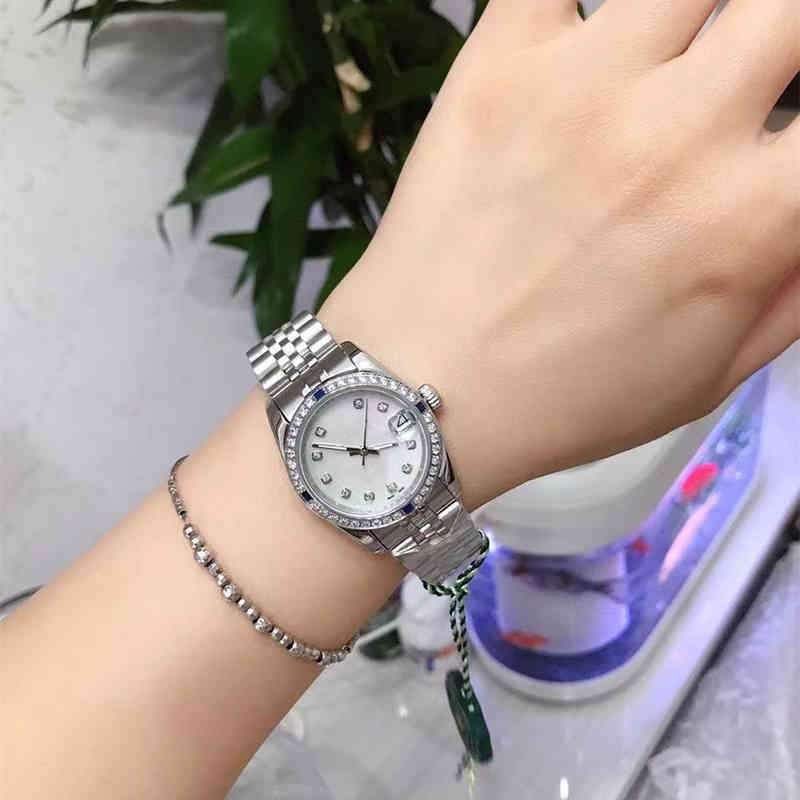 

uxury watch Date Gmt Luxury Watches for men Platform laojia stainless steel women's fashion diamond ring wristes, White