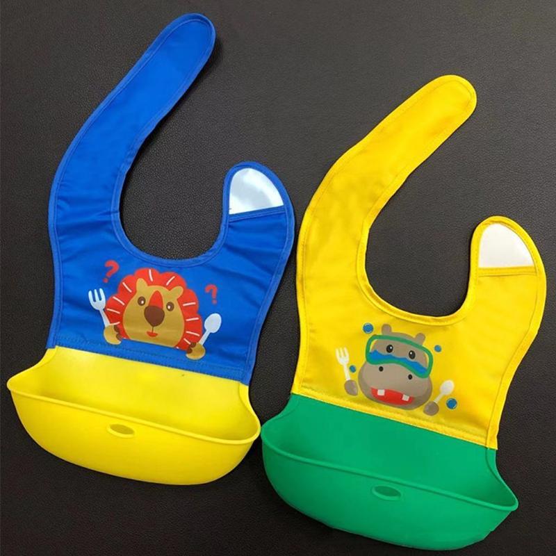 

Hair Accessories Baby Cartoon Waterproof Bib Food Grade Silicone Born Feeding Catcher With Pocket Adjustable Apron Tableware, Rabbit