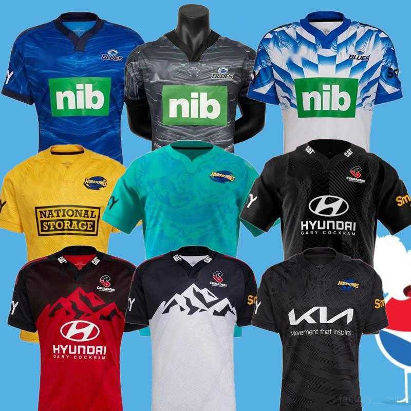 2022 2023 NEW Hurricane Highlander Blues crusader RUGBY JERSEYS ZEALAND 22 23 Mens Super Moana Jersey top quality t shirt S-5XL home Game