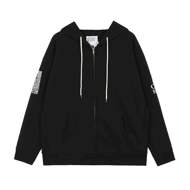 

C.E CAVEMPT Sweatshirt 3M Reflective Printed Fleece Cotton Embroidery Men Women High Quality CAVEMPT C.E Zipper Hoodie T220726, Black