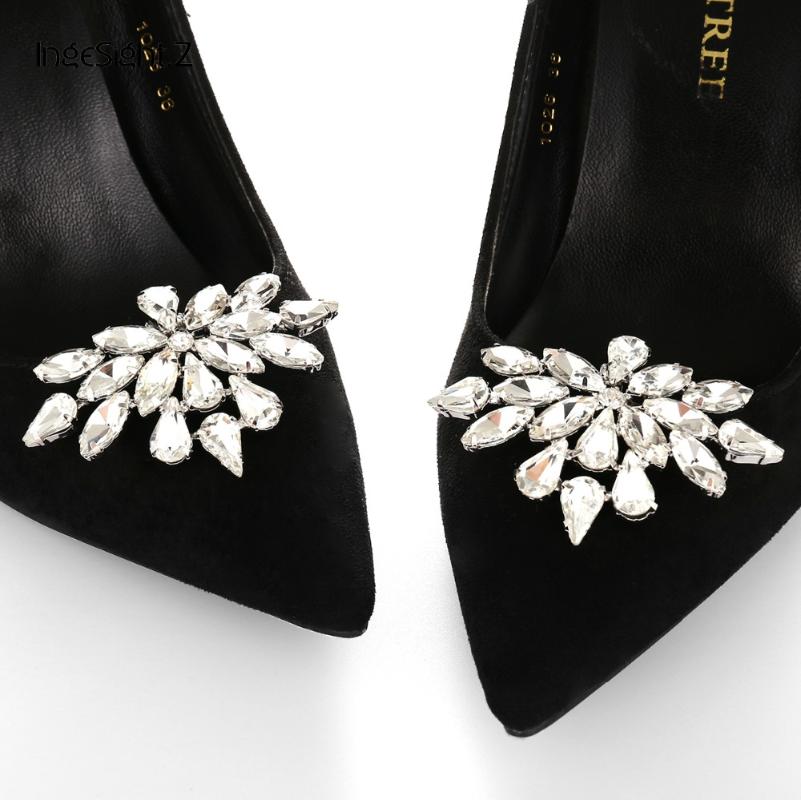 

Anklets IngeSight.Z 2 Pieces Charm Glass Drill Shoe Decoration Women Anklet Elegant Clip Prom Bridal Wedding Jewelry AccessoriesAnklets