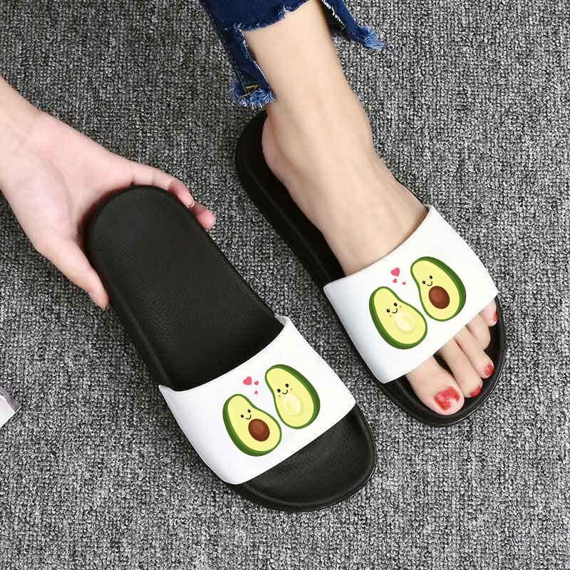 

Slippers Avocado Women Fashion Summer Lovely Cartoon Flip Flops Fruit Shoes Woman Sandalias Mujer, Wsp
