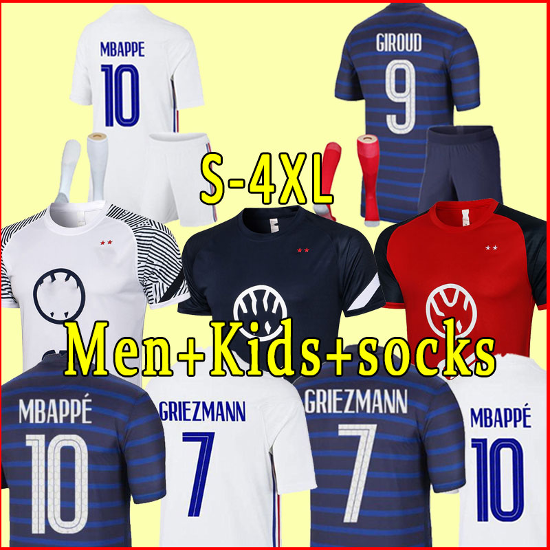 

player version MBAPPE GRIEZMANN FRENCE soccer jersey POGBA GIROUD KANTE Maillot de foot equipe Maillots football shirt uniforms 2021 2022 men kids kit full set socks, Home
