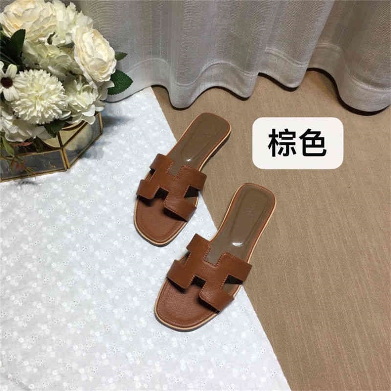 2022 Femmes Oran Sandals Slippers Classic Slippers Designer Slides Outdoor Summer Beach Fashion Chaussures