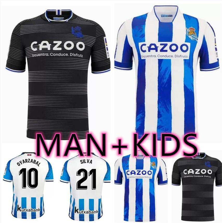 

22 23 Real Sociedad soccer jerseys 2022 2023 camisetas de futbol Portu WILLIAN J. SILVA OYARZABAL Merino ZUBELDIA ISAK Men kids kit home away football shirts