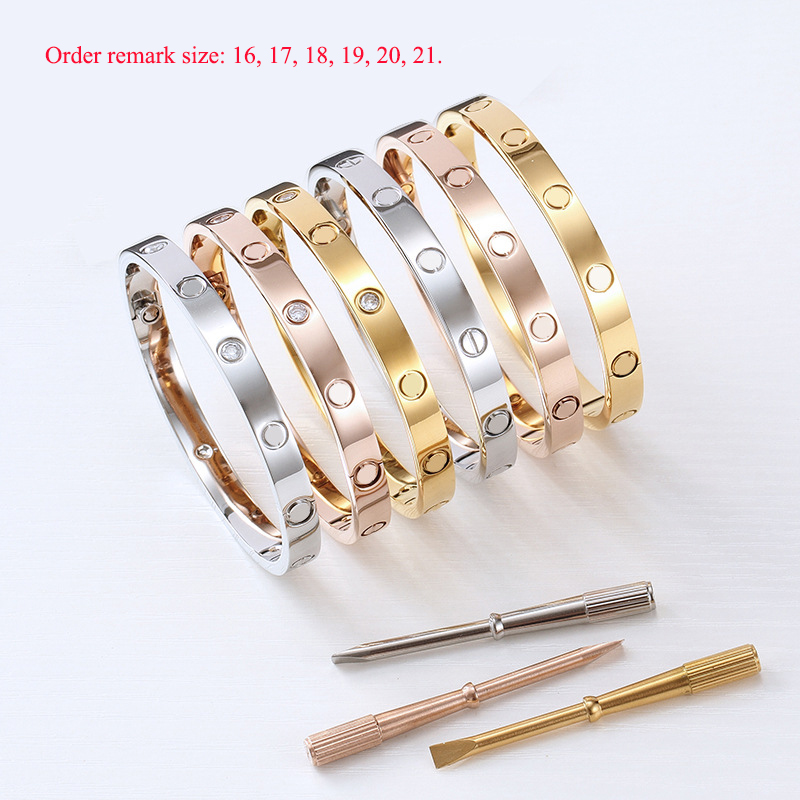 

2022 carter luxury Bangle Favor female stainless steel screwdriver couple love bracelet mens fashion jewelry Valentine Day gift for girlfriend size 16-21