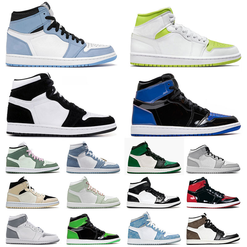 

New Jumpman 1 1s Mens Womens Basketball Shoes Panda High OG Dark Mocha White Lime Rust Pink Stealth Barely Orange Mid Dutch Green Carbon Fiber Sports Sneakers Trainers, # high og nrg igloo 36-46