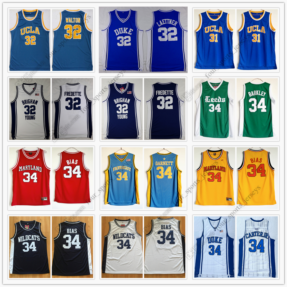 

NCAA Basketball Jersey Miller Bill Walton Christian Laettner Jimmer Fredette Charles Barkley Kevin Garnett Len Carter Allen High Quality Real Stitch Jerseys 01, Picture