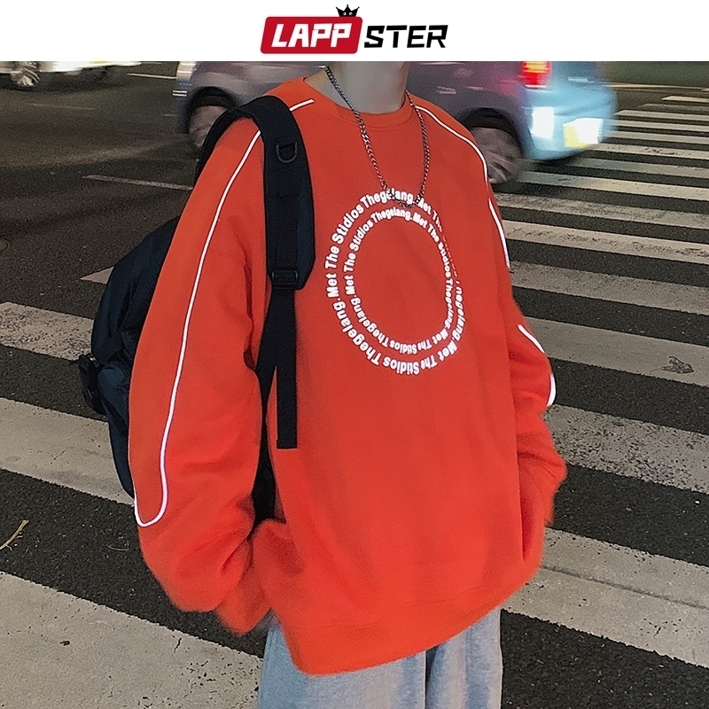 

LAPPSTER Men Streetwaer Reflective Hoodies Pullover Mens Hip Hop Designer Sweatshirts Male Harajuku Korean Fashions Hoodies 201113, Black