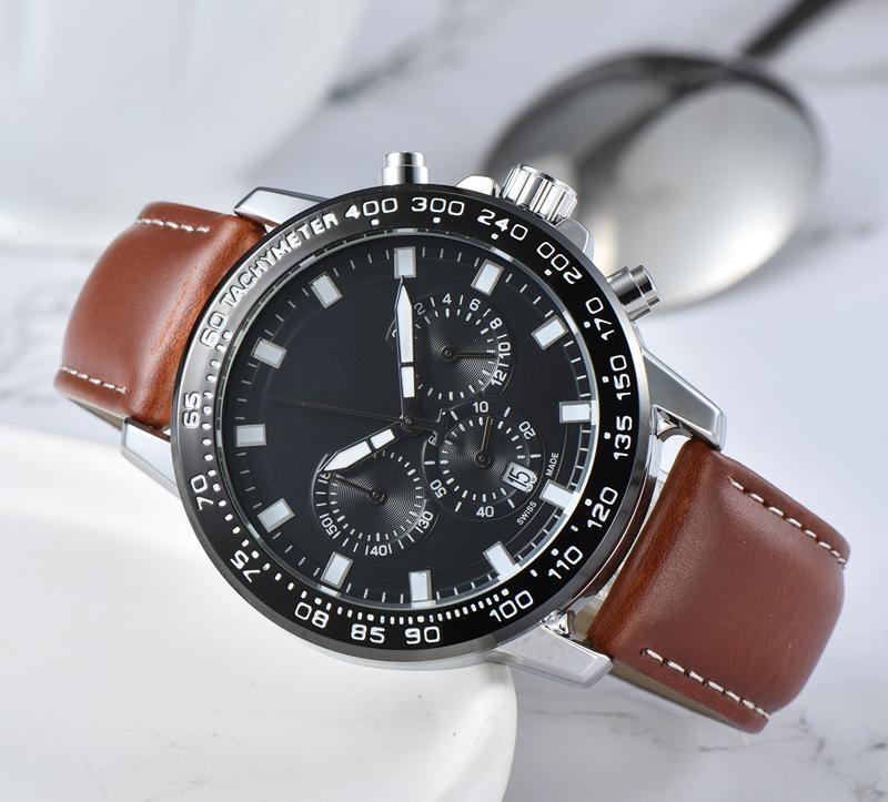 

2022 High Quality Men Luxury Watches Six Stitches Series All The Dials Work Mens Quartz Watch European Top Brand Leather Strap Fashion Accessories Popular