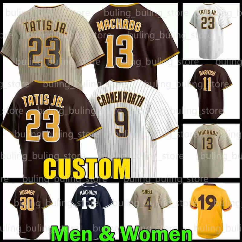 

23 Fernando Tatis Jr. Baseball Jersey San Diego Jake Cronenworth Manny Machado Padres Tony Gwynn 44 Joe Musgrove C.J. Abrams 11 Yu Darvish Ha-Seong Kim Wil Myers Tim Hill, Ncaa