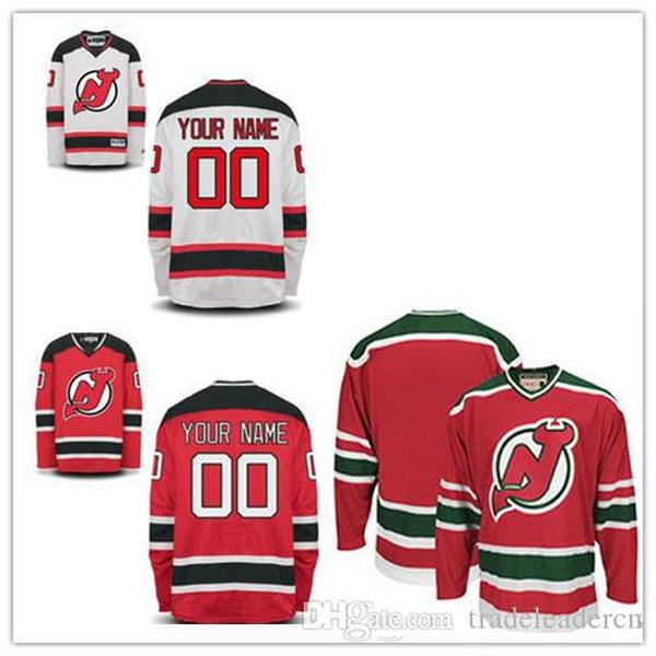 

Stitched Custom New Jersey Devils mens womens youth Customized Red White Red with Green black Personalized ice Hockey cheap Jerseys S-4XL, 00 white