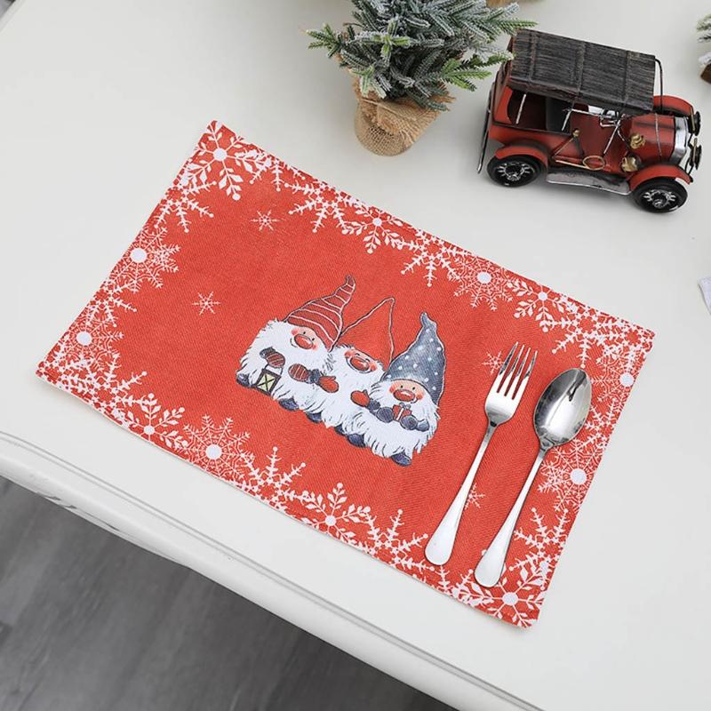 

Mats & Pads 6pcs Gnome Swedish Tomte Doll Christmas Placemats Table Kitchen Tablemats Kids Dining Home Decoration Heat Resistant