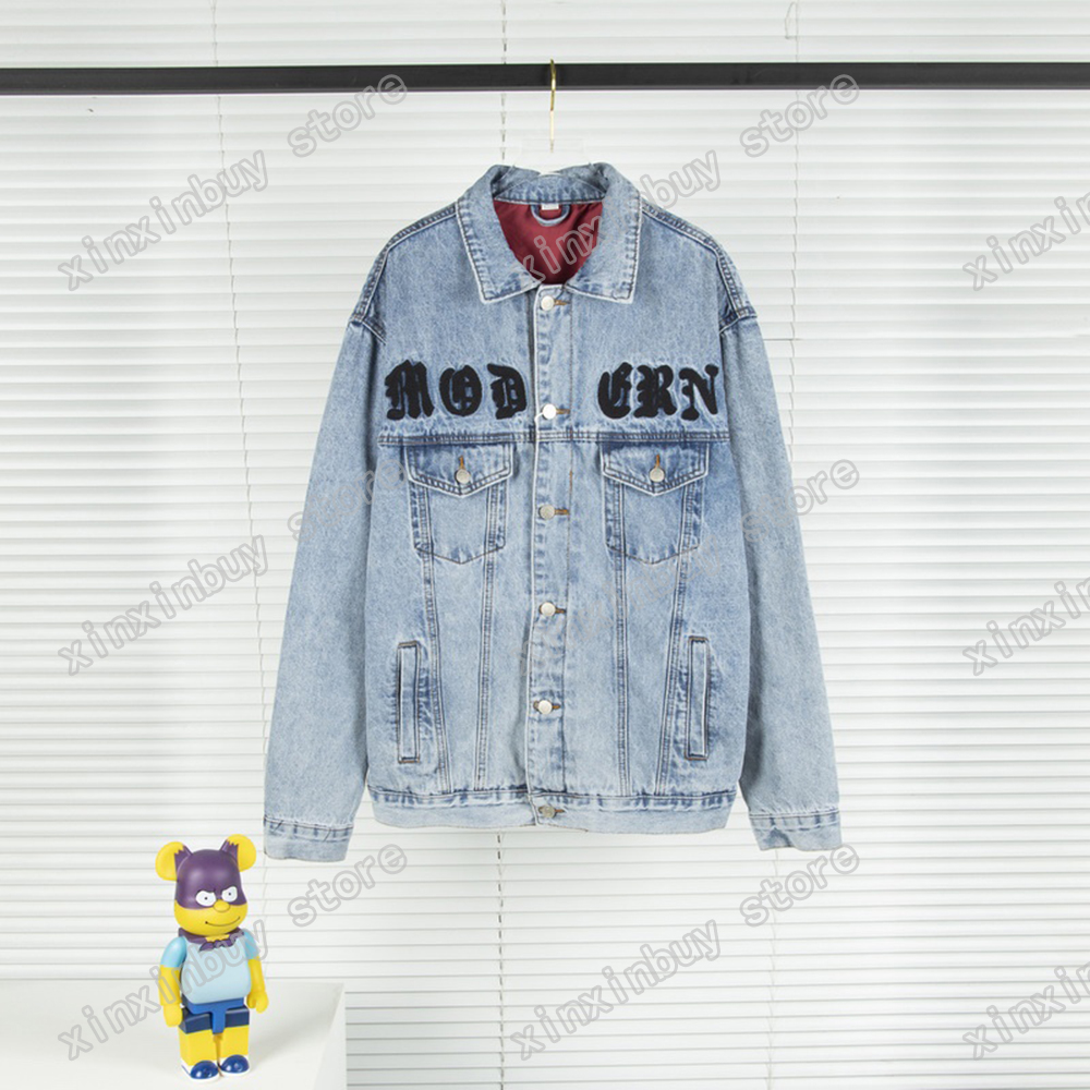 

22ss Men Women Designers Jackets denim coat Embroidery flower Lapel Neck paris Streetwear yellow blue M-2XL, Multi