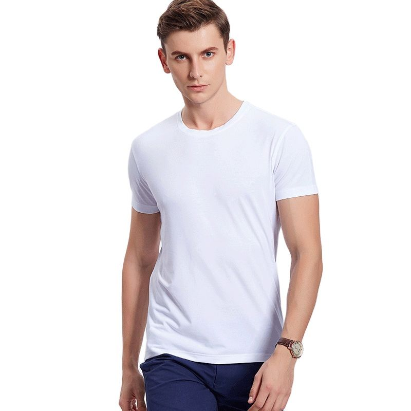 

Men's T-Shirts Men's Cotton Solid Color T-shirt Short-sleeved Round Neck And Women's Top T-shirtMen's, 04
