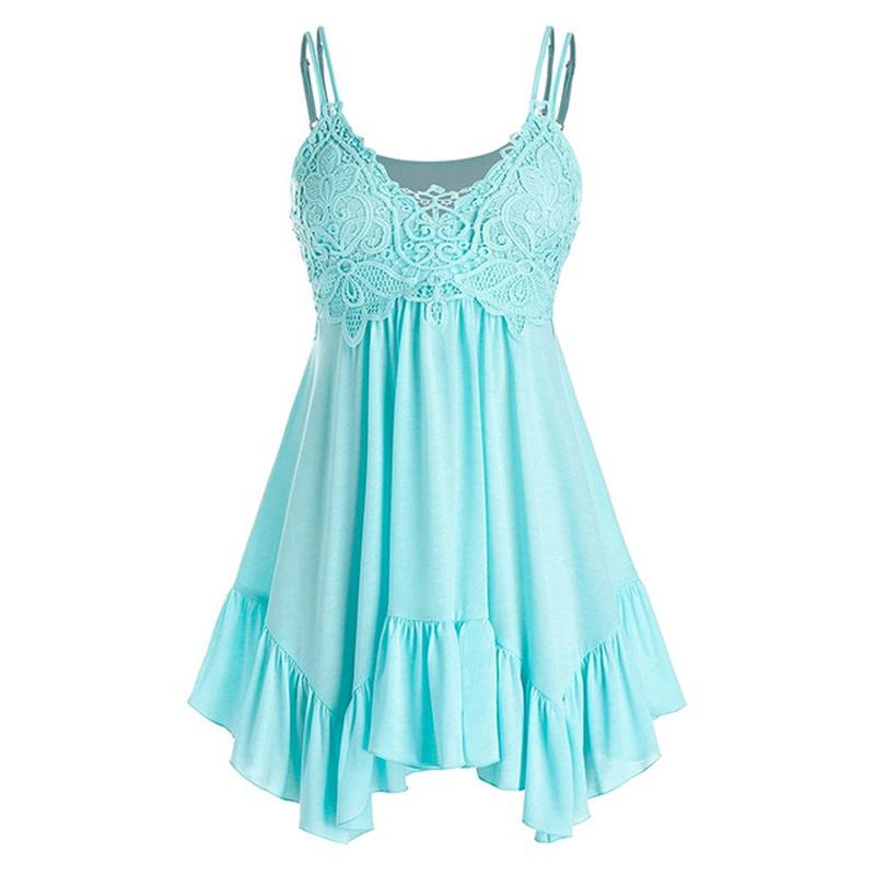 

Women' Tanks & Camis Solid Tank Top Women Summer Fashion Lace Sleeveless Slim Vest Casual Multi-colored V-neck Sexy Ladies Tops -5XLWomen, Tl