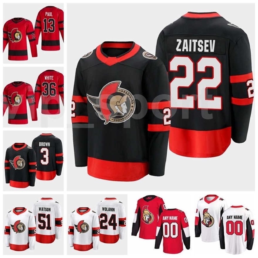 Xfl2020 2021 Ice Hockey Reverse Retro Jersey 41 Craig Anderson 31 Anders Nilsson 13 Nick Paul 36 Colin White 51 Artem Anisimov