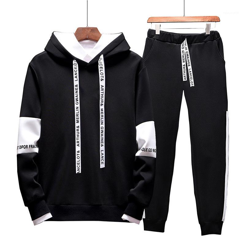 

Mens Hooded Sets Fashion Sporting Suits Men Sweatshirt Sweatpants Men's Hoodies Clothing Sweatshirts Set Two-piece Suit, White