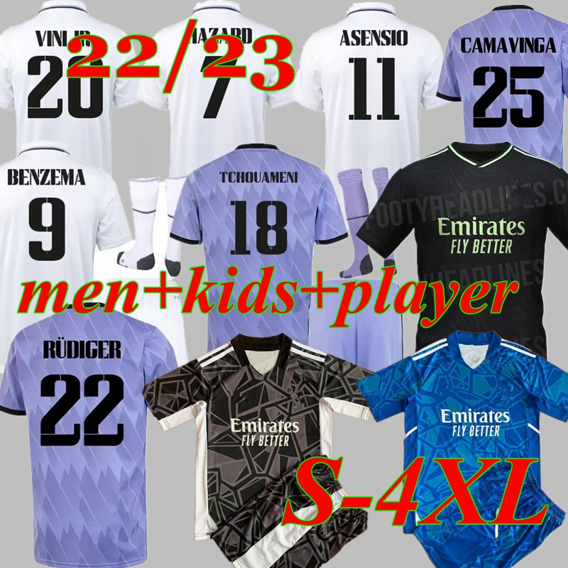 

2023 BENZEMA Finals soccer jersey 22 23 football shirt Real Madrids CAMAVINGA ALABA MODRIC VALVERDE Fourth camiseta men kids 2022 2023 uniforms VINI JR TCHOUAMENI, 22/23 away