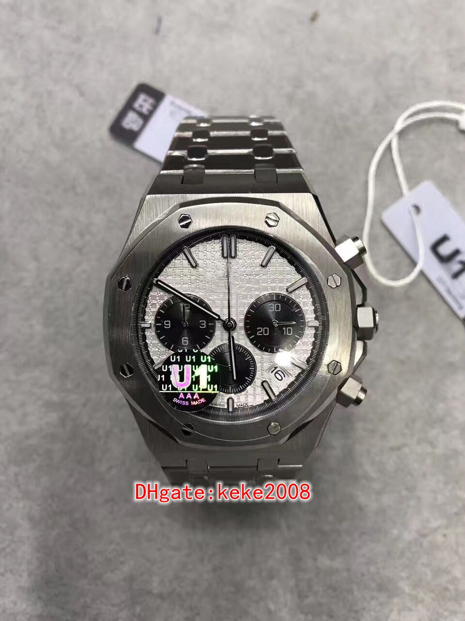 

U1 7 colors men Wristwatches Watches 26331ST 26331 41mm Stainless Steel Blue Luminescent Sapphire VK Quartz Chronograph Working Mens Watch, Buy box papers
