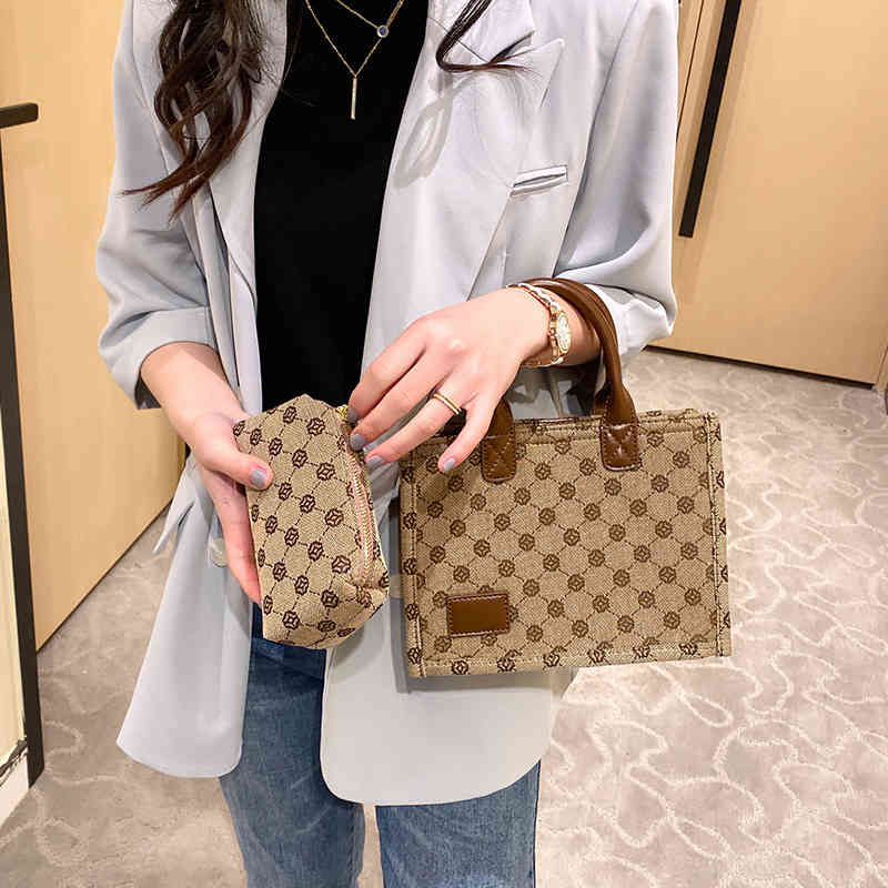 

Purses sale Casual Handbag New Tote Bag version large capacity sling one shoulder bag oblique cross women's bag high sense of minority women, Large brown