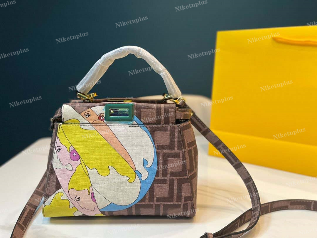 

2022 Spring Graffiti Pattern Womens Shoulder Bag 82442 Modern Freedom Girl with Vintage Metal Twist lock Designers Luxurys Cross Body, #1