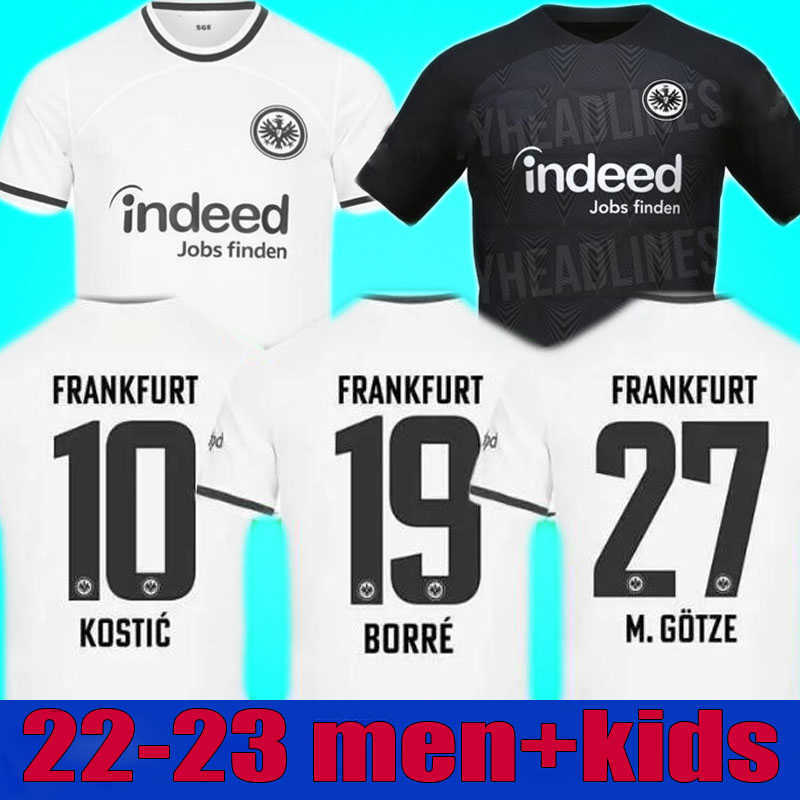 

21 22 23 Eintracht Frankfurt soccer jersey cup league final 2021 2022 2023 BUDAPEST SOW Borre KOSTIC HAUGE Younes KAMADA HINTEREGGER, 22-23 away shirt+league patch