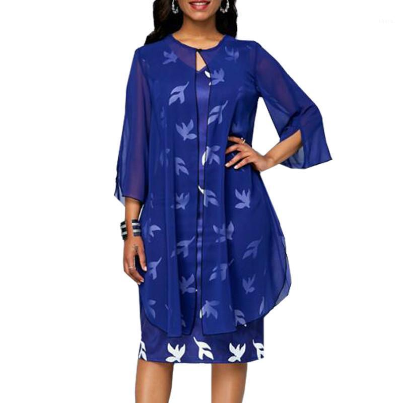 

Summer Autumn Dress Women 2022 Casual Plus Size Slim Print Chiffon Bodycon Cloak Set Elegant Sexy V Neck Party Dresses 5XL, Purple