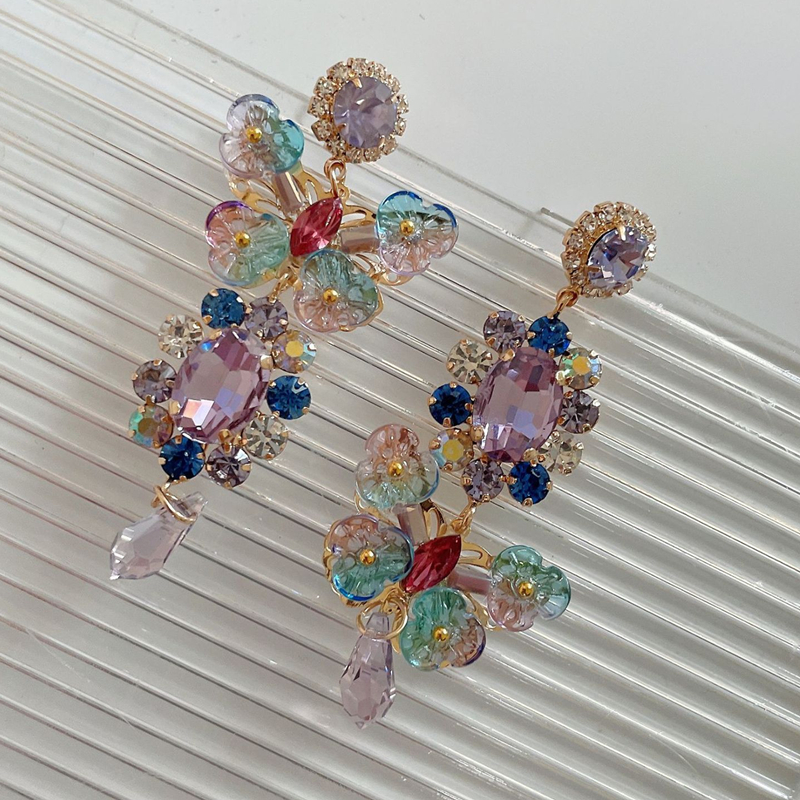 Marque Design Boucles D'oreilles Pendantes Mode Glacé Bijoux Dangles Bling Strass Perle Dame Grande Déclaration Street Party Baroque Papillon Arc