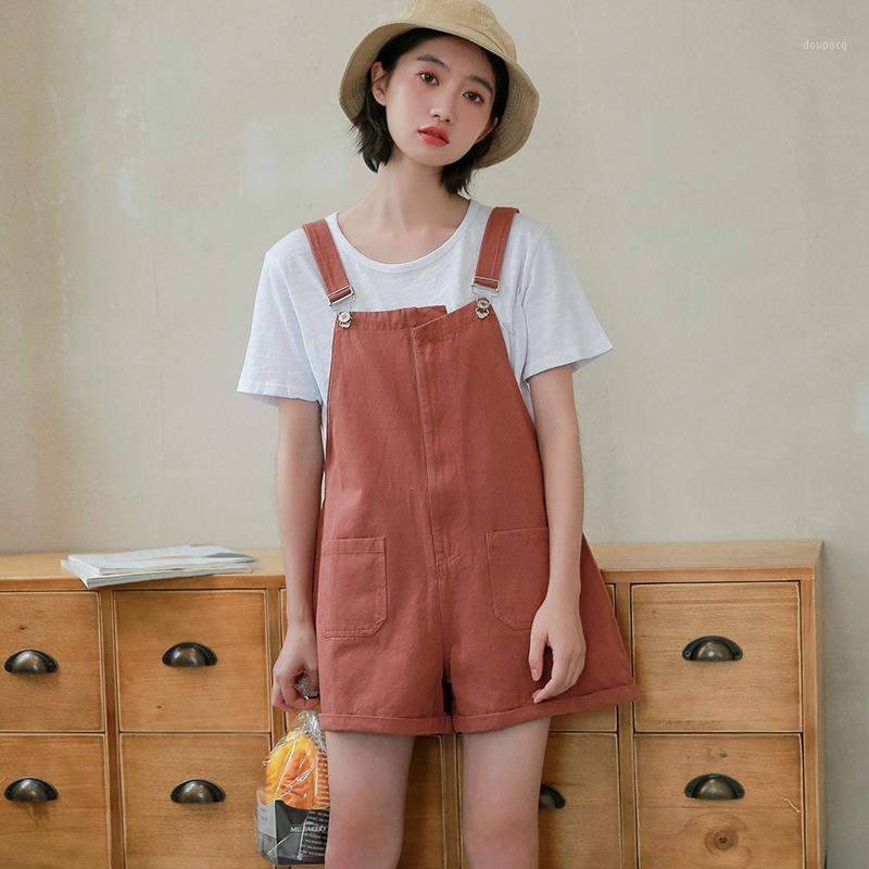 Women's Jumpsuits & Rompers Pockets Fashion Shorts Denim Romper Womens Jumpsuit Solid Loose One Piece Playsuit Casual Summer Jean Overalls