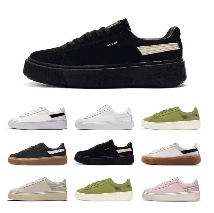 RihaNna Retro Suede Platform Running Skateboard Shoes Luxurys II Mens Women Black White Grey Pink Khaki Flat Basketball Sneakers Thick Bottomed C