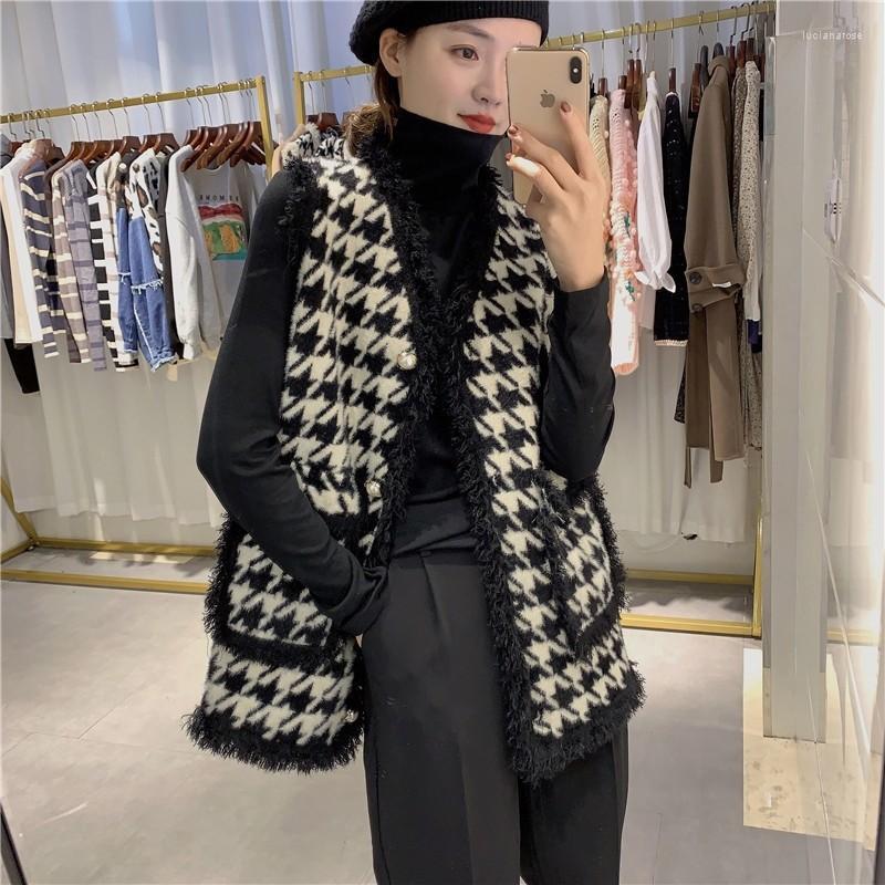 

Women's Vests 2022 Autumn And Winter Style Vest Fringed Jacket Woman Sweaters Korean Fashion Denim For Women Luci22, White