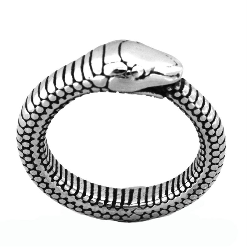 

FANSSTEEL STAINLESS STEEL MENS JEWELRY PUNK RING VINTAGE SERPENT RING SNAKE ANIMAL BIKER RING GIFT FOR BROTHERS FSR20W18337u