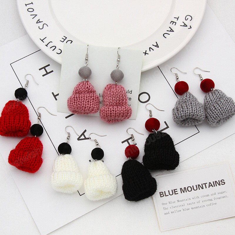 

Fashion Women's Dangle Earrings Hand-Knitted Christmas Hat All-match Drop Earrings for Women Wedding Party Jewelry Gift
