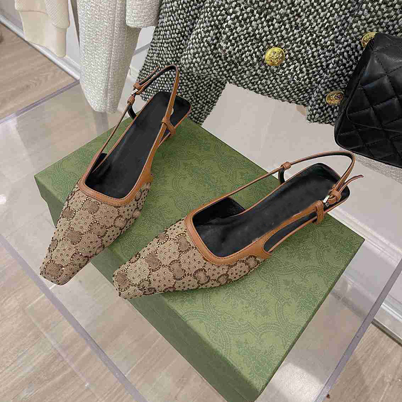 

Sandals Designer Sling Back Summer Fashion Women Luxury Rhinestone Wedding Sandles Sliders High Heels Shoes With Box, 1#