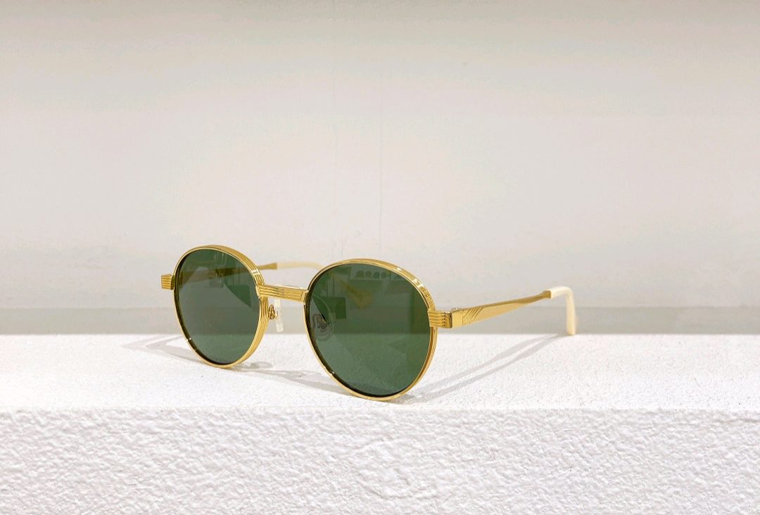

Retro Round Sunglasess Metal Gold/Green Lenses 0872 Mens Sun Glasses with Box